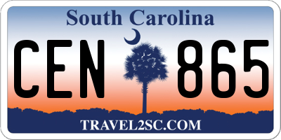 SC license plate CEN865
