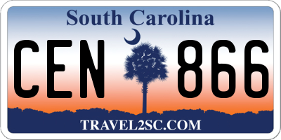 SC license plate CEN866