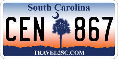 SC license plate CEN867
