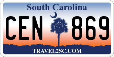 SC license plate CEN869