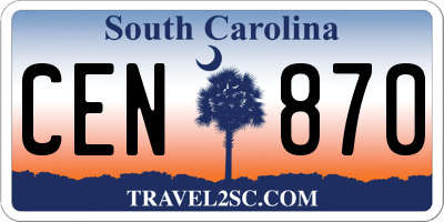 SC license plate CEN870