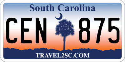 SC license plate CEN875