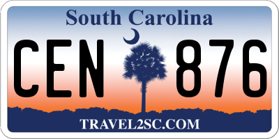SC license plate CEN876