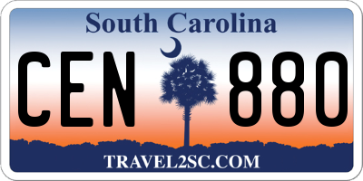 SC license plate CEN880