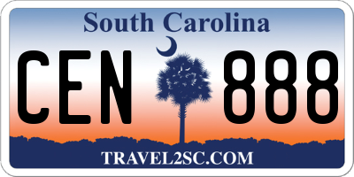 SC license plate CEN888