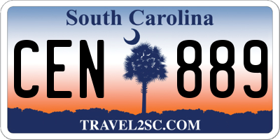 SC license plate CEN889