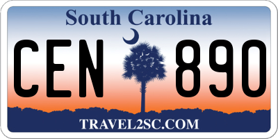SC license plate CEN890