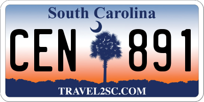 SC license plate CEN891