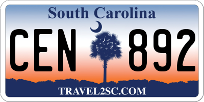 SC license plate CEN892