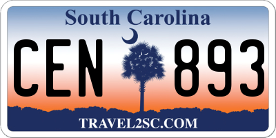 SC license plate CEN893