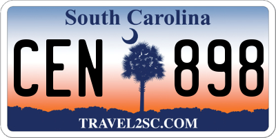 SC license plate CEN898