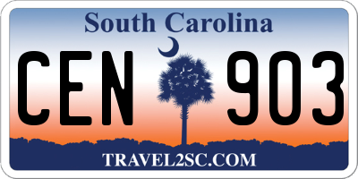 SC license plate CEN903