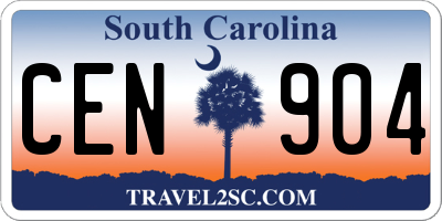 SC license plate CEN904