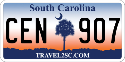 SC license plate CEN907