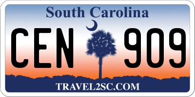 SC license plate CEN909