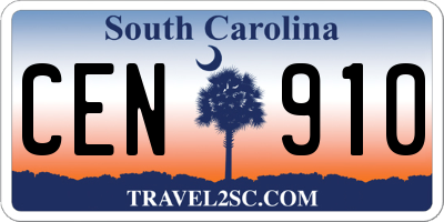 SC license plate CEN910