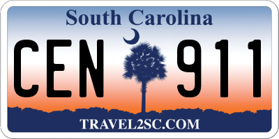 SC license plate CEN911