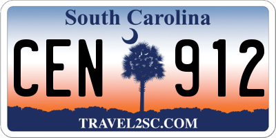 SC license plate CEN912