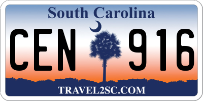 SC license plate CEN916
