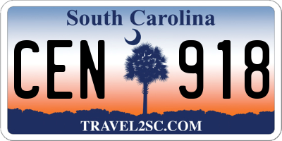 SC license plate CEN918