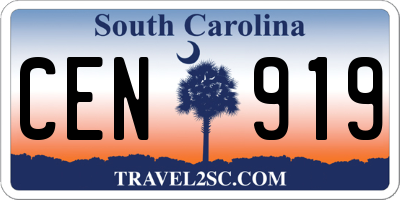 SC license plate CEN919