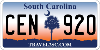 SC license plate CEN920