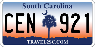SC license plate CEN921