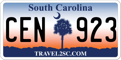 SC license plate CEN923