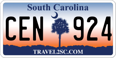 SC license plate CEN924