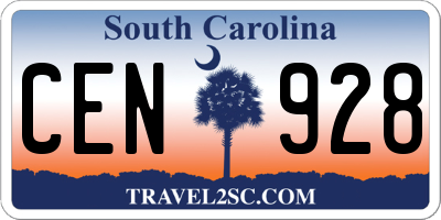 SC license plate CEN928
