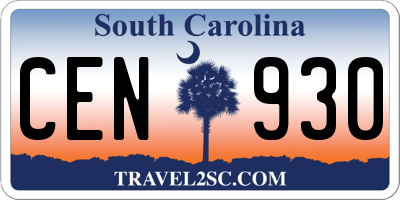 SC license plate CEN930