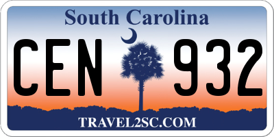 SC license plate CEN932