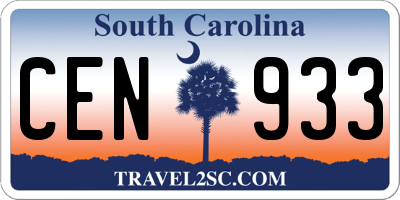 SC license plate CEN933