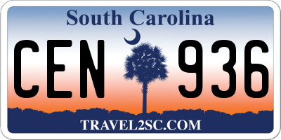 SC license plate CEN936