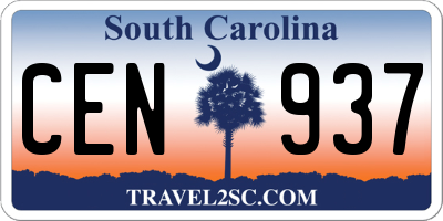 SC license plate CEN937