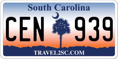 SC license plate CEN939