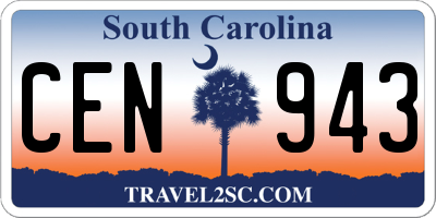 SC license plate CEN943
