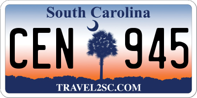 SC license plate CEN945
