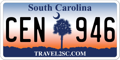 SC license plate CEN946