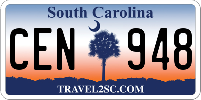 SC license plate CEN948