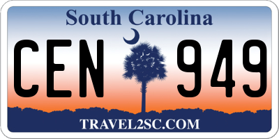 SC license plate CEN949