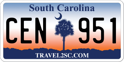 SC license plate CEN951