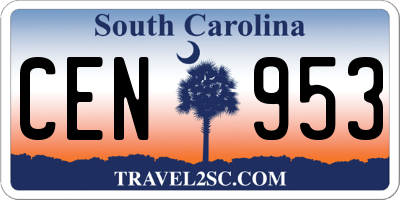 SC license plate CEN953