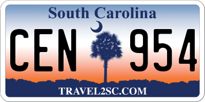 SC license plate CEN954