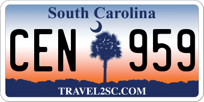SC license plate CEN959
