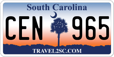 SC license plate CEN965