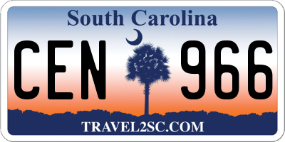 SC license plate CEN966