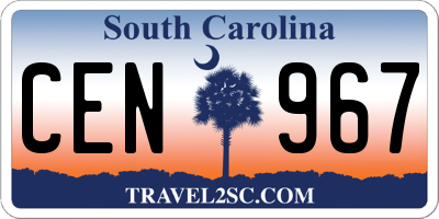 SC license plate CEN967