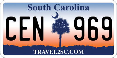 SC license plate CEN969