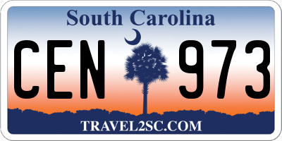 SC license plate CEN973